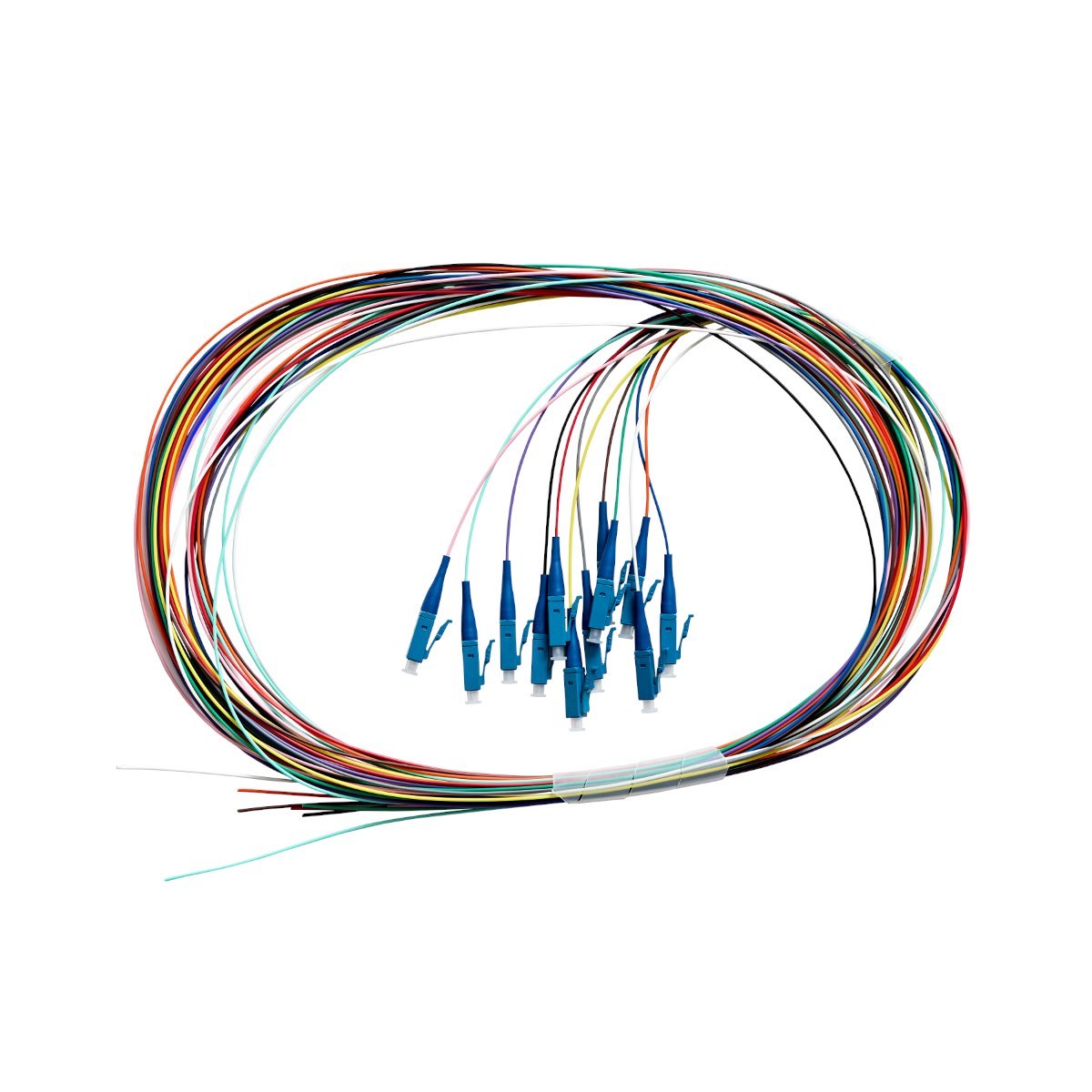 4Cabling 2M Fibre Pigtail LC Os1 / Os2 Singlemode | 12 Pack Rainbow