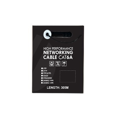 4Cabling 4C | Cat6a U/Utp 23AWGx4P, PVC Jacket | Supplied On Plastic Reel | 305M Roll Black