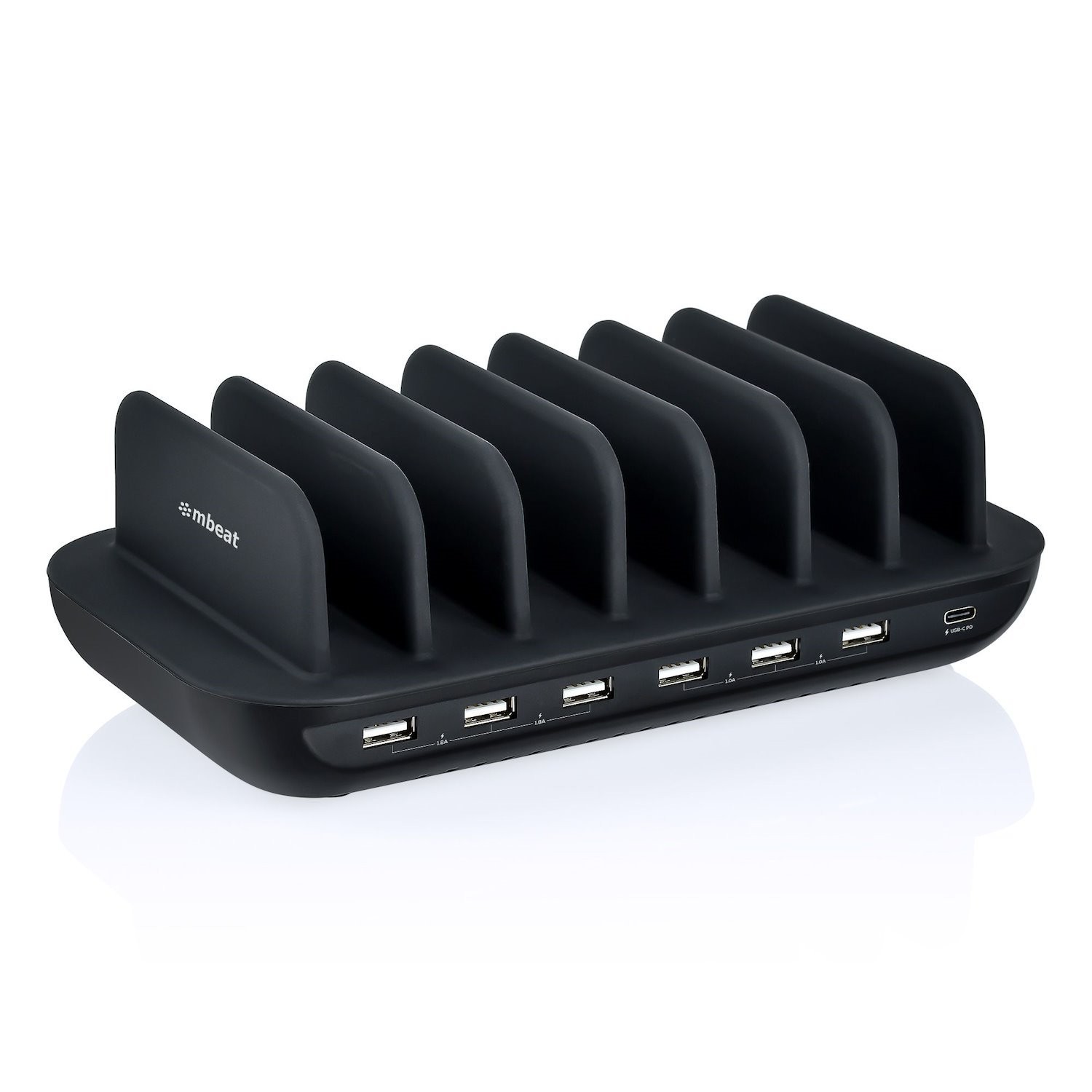 Mbeat® Gorilla Power 60W 7 Port Usb-C & Usb Charging Station 6× Usb-A 1× Usb-C PD Output Power: Total 60W Product Weight: 0.66KG