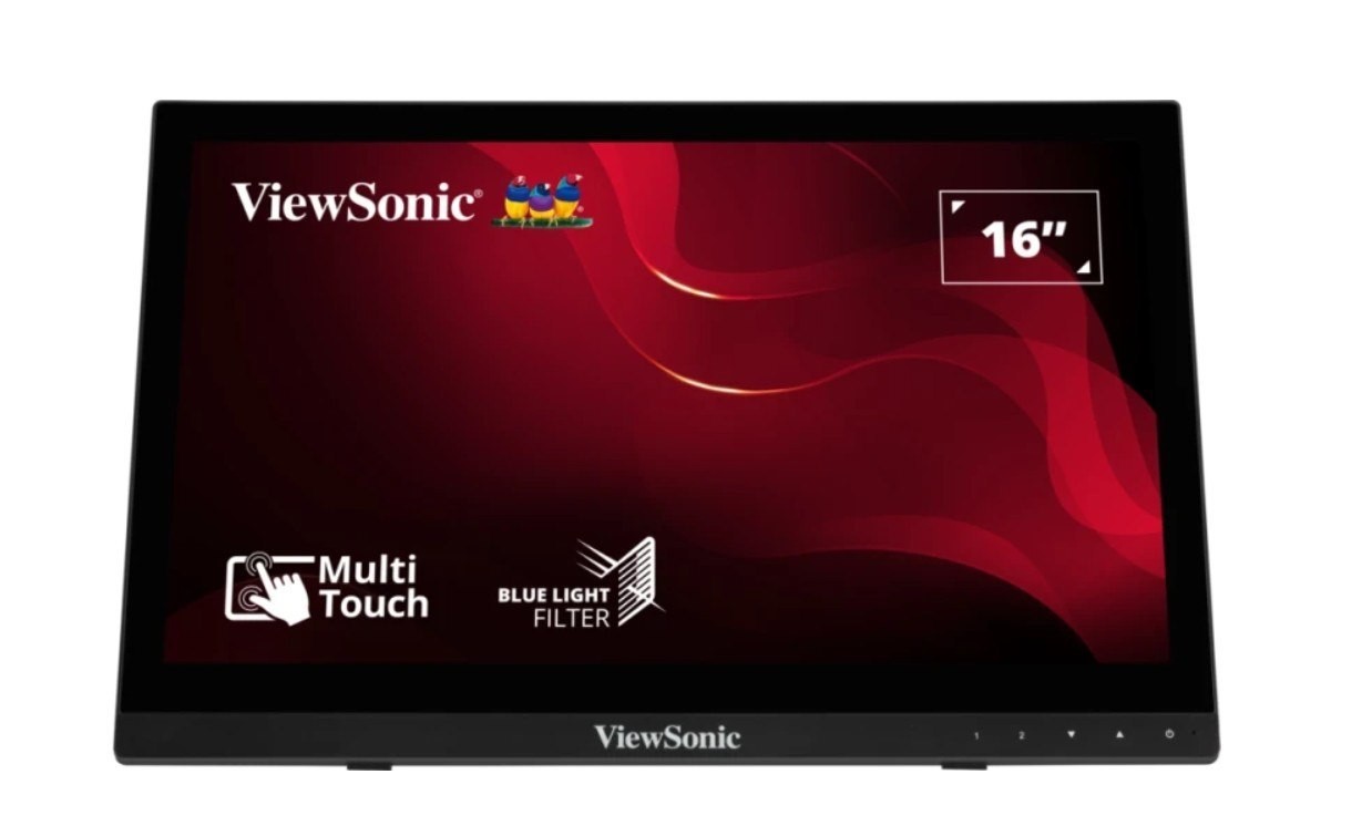 ViewSonic TD1630-3 16' 10 Point Projected Capactitive Touch, Hdmi And Vga, Dual Speakers, Durable, Scratch Resistant, Vesa 75, Monitor. Kiosk