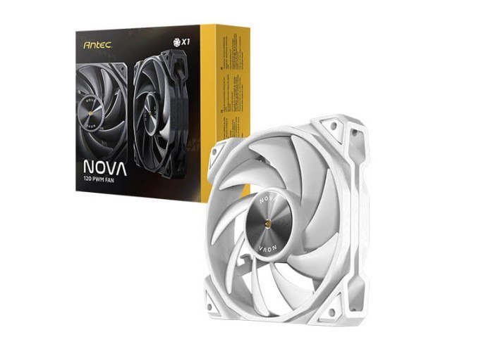 Antec Nova White 120 PWM 3-Phase Speed Controller. Low Power, High Heat Dissipation, Low Noise Ultimate Fan - 1X Fan With Controller