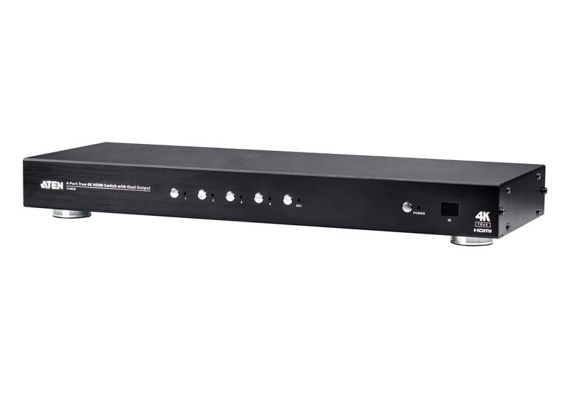 Aten 4 Port Dual Output True 4K Hdmi Switch, Select Input Ports Via RS232 Control, HDCP 2.2 Compliant, Ir Extension