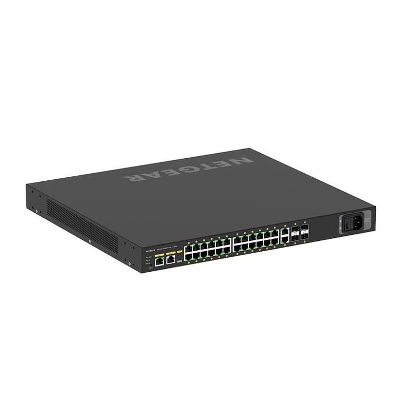 Netgear Av Line 26-Port Managed Switch, Poe+ (24) 480W, GbE(2), SFP+(4), Life WTY