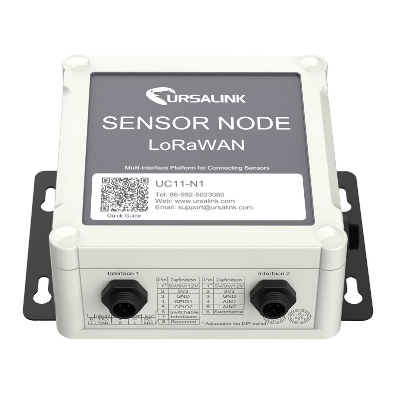 Milesight Ursalink DC Powered LoRaWAN Eu868 Client With Gpio, RS232/RS485 Switchable, 3.3V Output, 5/9/12 V Output And Input 4-20mA Or 0-10V Switchable
