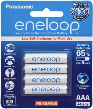 Panasonic Bk-4Mcce/4Ba Eneloop NiMH Rechargeable Aaa - 4PK Retail Pack Bk-4Mcce/4Ba