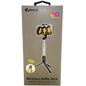 Sansai Scx-717A Wireless Selfie Stick W/ Wireless Remote: 3 In 1 Selfie Stick Tripod With Built-In Remote (Max:33Ft )