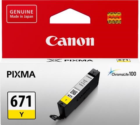 Canon CLI-671Y Original Inkjet Ink Cartridge - Yellow Pack