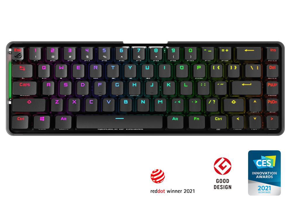 Asus ROG Falchion NX Gaming Keyboard - Wired/Wireless Connectivity - USB 2.0 Interface - RGB LED - Black, Grey