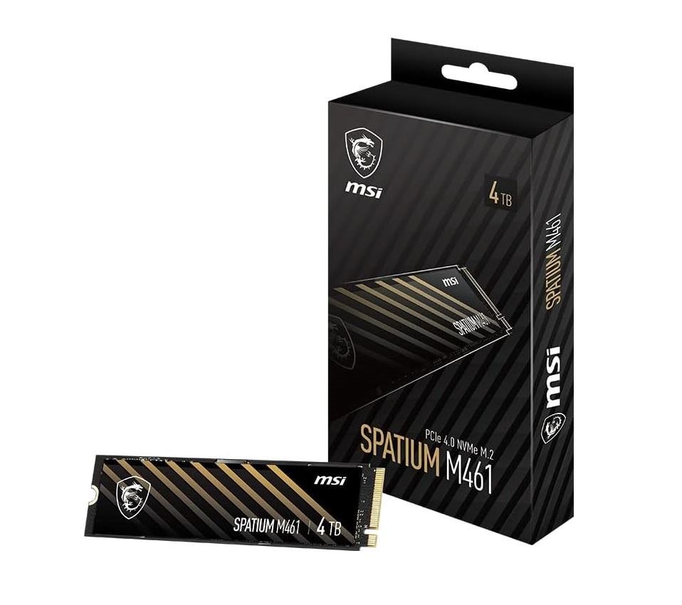 Msi Spatium M461 PCIe 4.0 NVMe M.2 4TB Internal SSD PCIe Gen4 NVMe (Spatium M461 PCIe 4.0 NVMe M.2 4TB), 5 Year Warranty