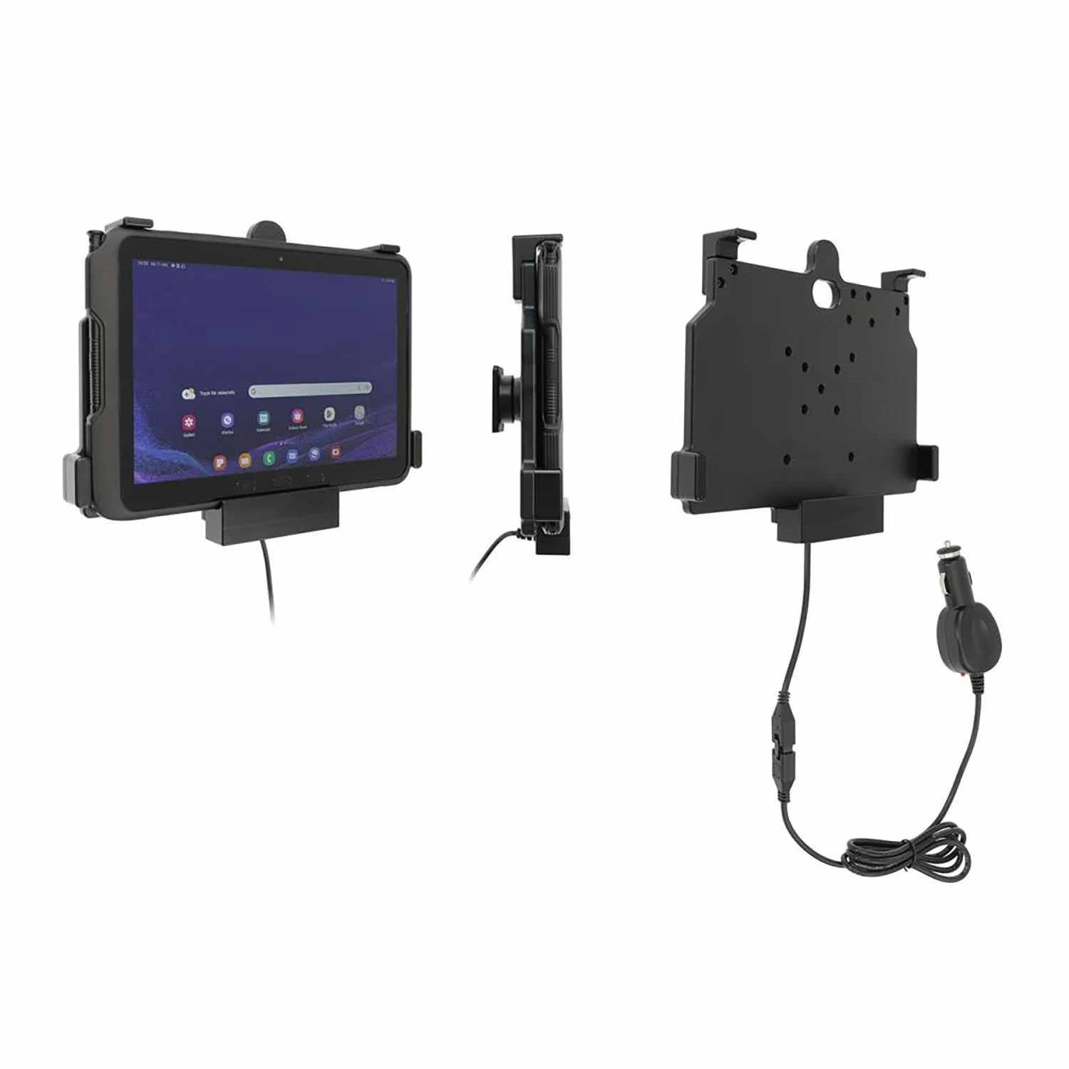 ProClip Charging Holder With Tilt-Swivel And Cigarette Lighter Plug Black For Samsung Galaxy Tab Active 4 Pro