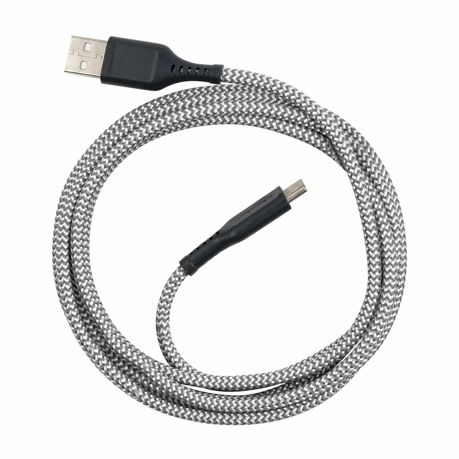 Ventev High Speed Usb-A To Usb-C Braided Cable 6FT Grey