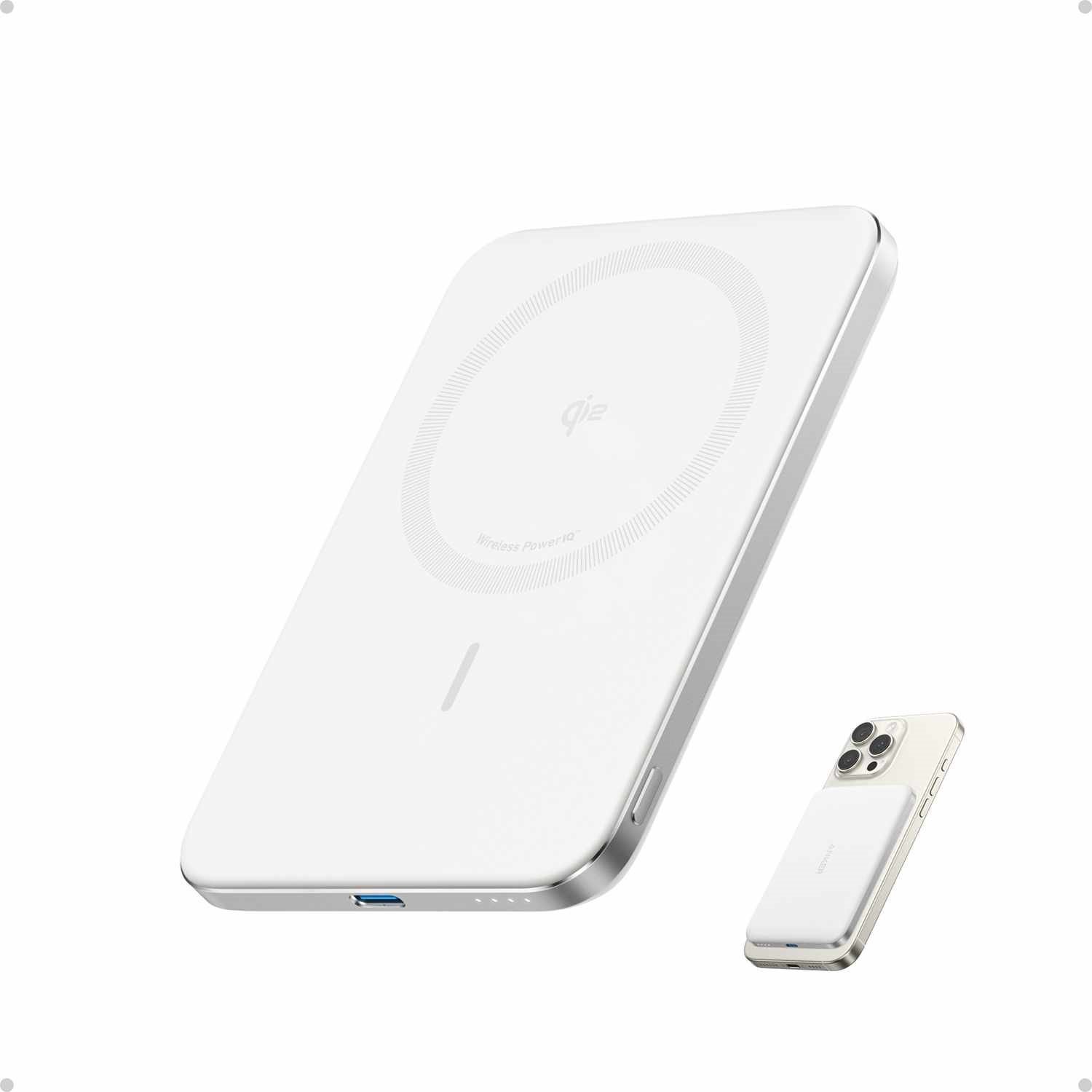 Anker Nano Slim Qi2 Wireless Power Bank 5.000 mAh 15W White