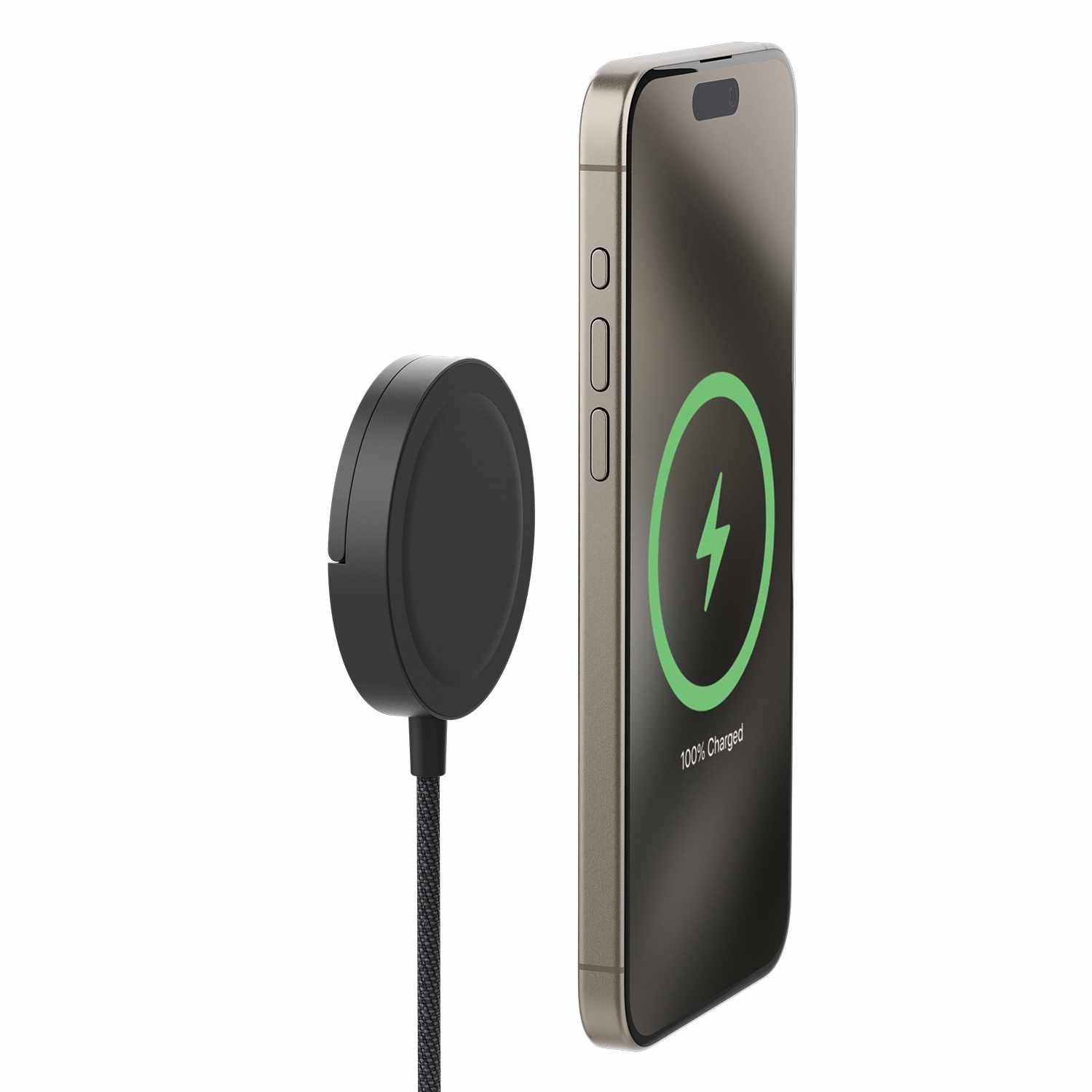 Mophie Qi2 Compact Wireless Charger 15W With Built-In Kickstand Black