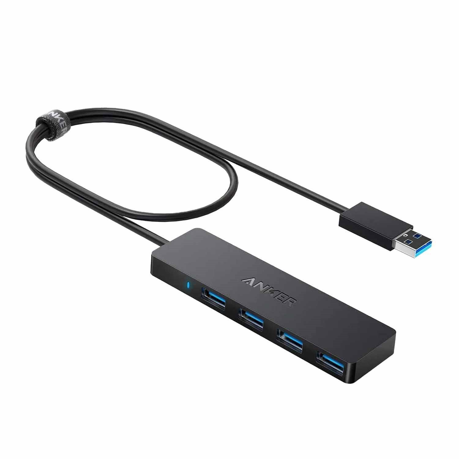 Anker Ultra Slim 4-Port Usb 3.0 Data Hub Black