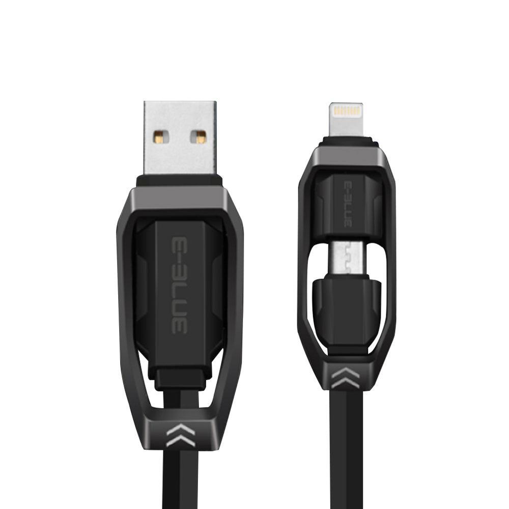 E-Blue Apple/Android 2-In-1 Usb Cable, Black