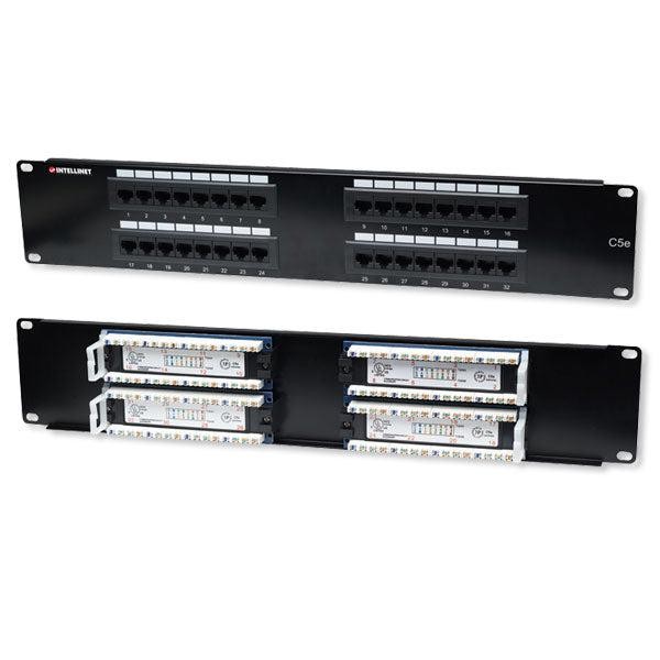 Intellinet 32 Port Cat5e Patch Panel - 2U, Black