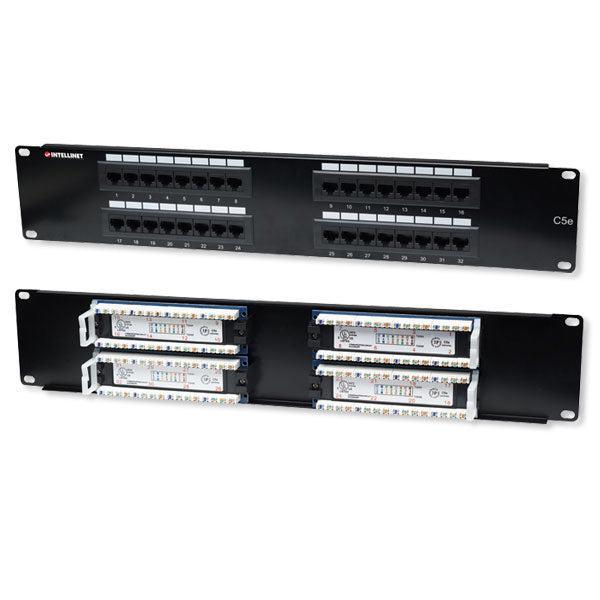 Intellinet 32 Port Cat5e Patch Panel - 2U, Black