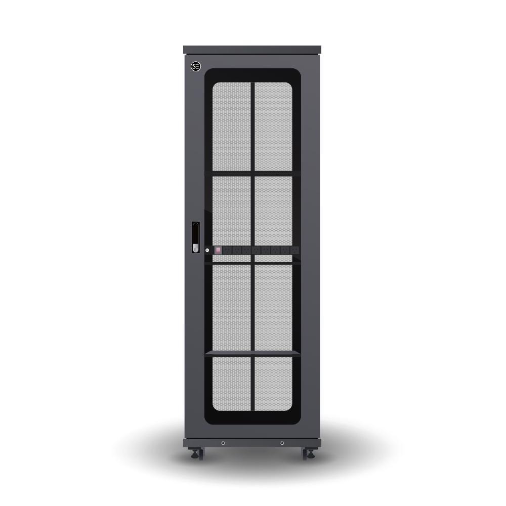 Serveredge 42Ru Fully Assembled Free Standing Server Cabinet - 600W X 1200D X 2055HIncludes:- Lockable Front Glass Door- Lockable Dual Rear Mesh Doors- 1 X 8 Way Pdu- 1 X 4 Way Roof Mount Fan Unit- 3