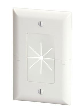 Flexible 1 Pass Through Faceplate - White