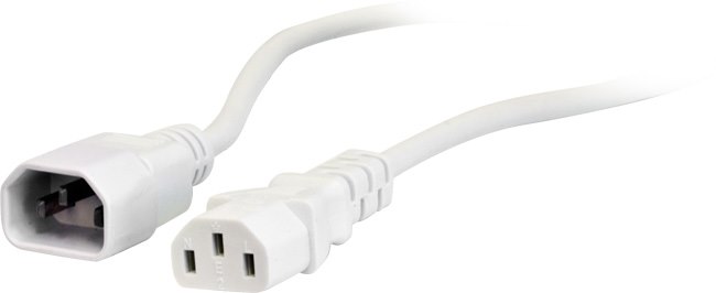4Cabling 2M Iec C13 To C14 Extension Cord M-F: White