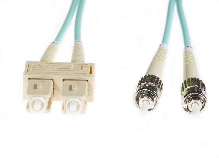 4Cabling 1M SC-ST Om4 Multimode Fibre Optic Cable: Aqua