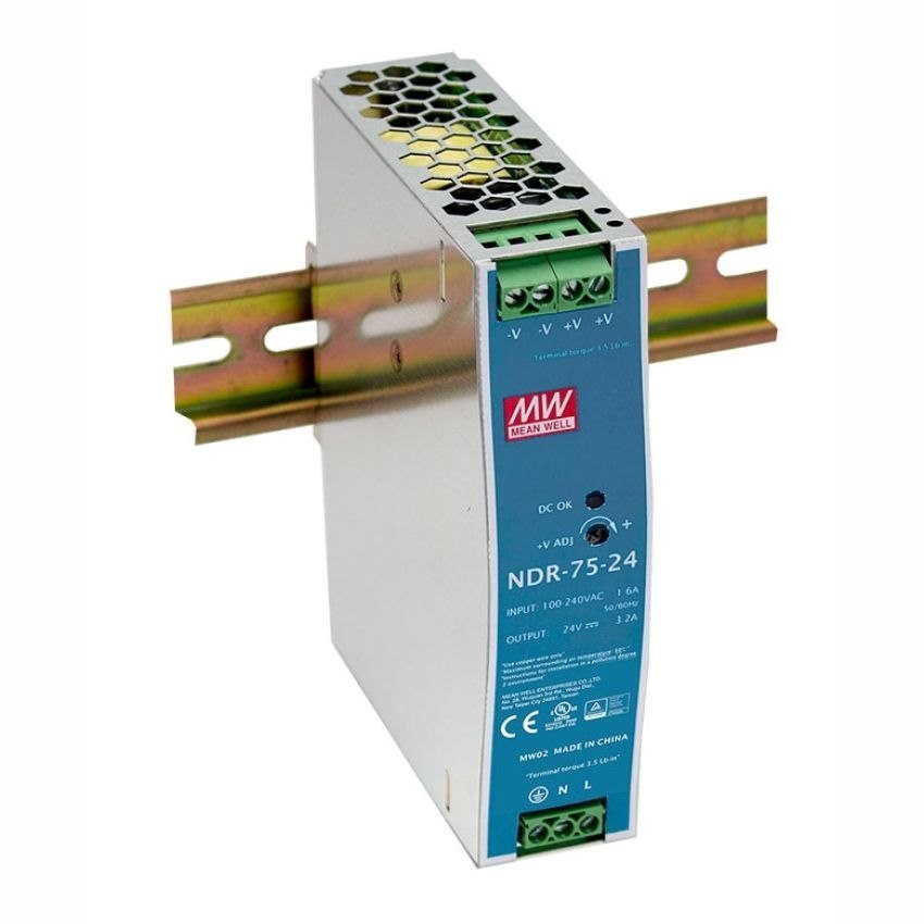 Mean Well | NDR-75-12 | 12V Din Rail Power Supply 6.3A 75W