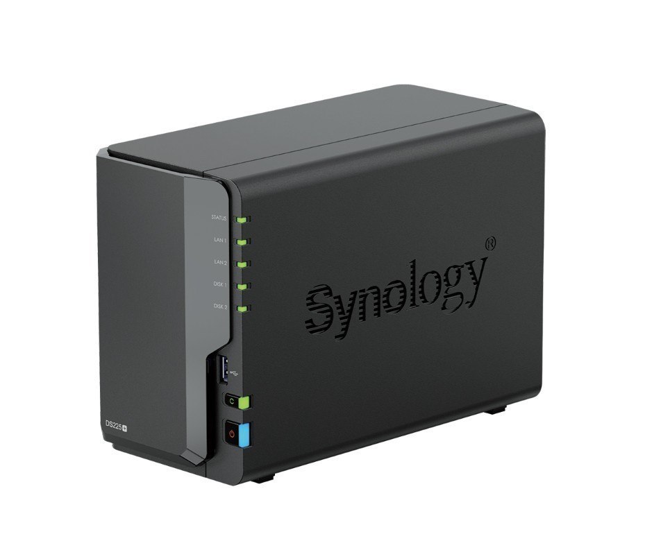 Synology DiskStation DS225+ 2-Bay 3.5' Diskless, Intel Celeron Cpu, 2GB Ram, 1X 2.5GbE, 1X 1GbE, 2X Usb 3.2