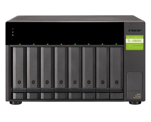 Qnap TL-D800C 8-Bay Desktop Usb-C 3.1 Gen2 10Gbps Jbod Expansion Unit With A 1-Meter Usb-C To Usb-A 3.1 Gen2 Cable./2 Years WTY