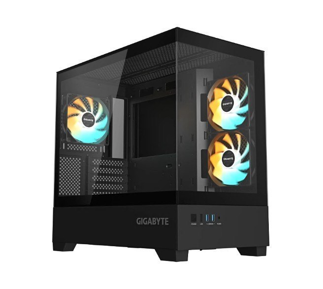 Gigabyte C201 Panoramic, Mid Tower, mini-ITX/m-ATX, Black, H431X W242X D430 MM, 5 Slots, Usb 3.0 X2, H=502 W=313 D=525 MM