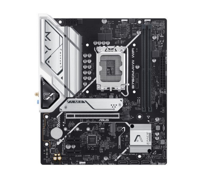 Asus B760M-AYW WIFI Desktop Motherboard - Intel B760 Chipset - Socket LGA-1700 - Micro ATX