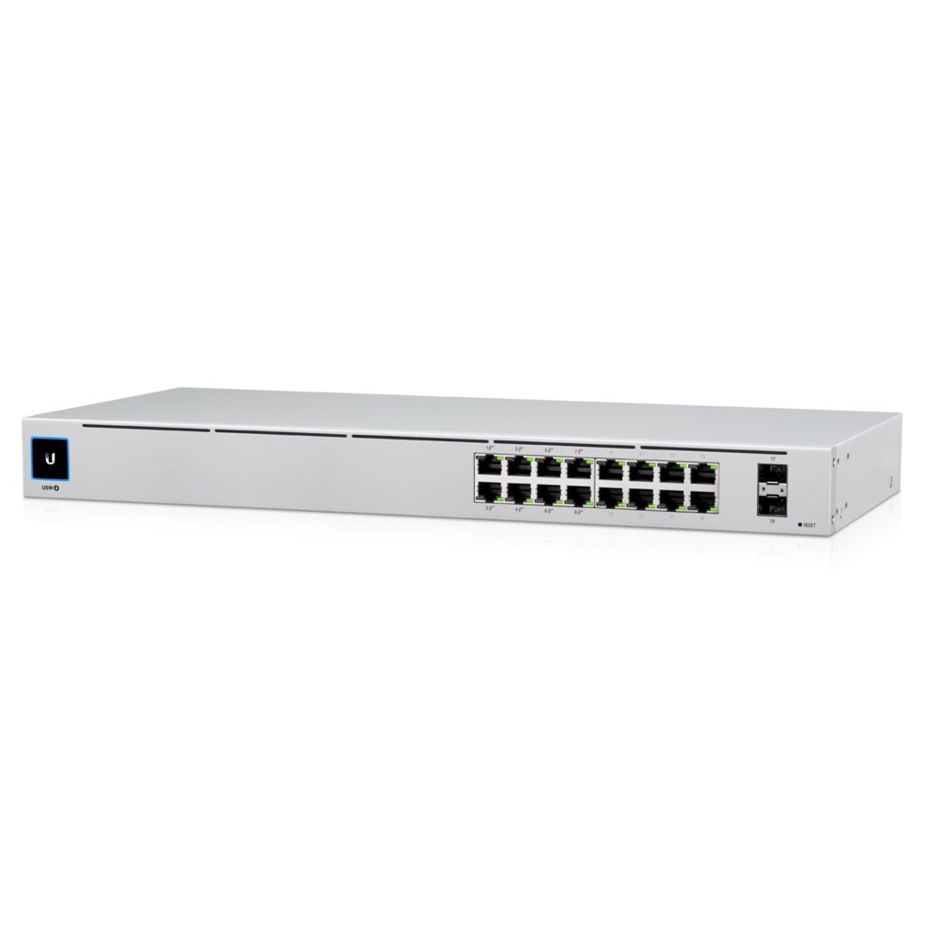 Ubiquiti UniFi 16-Port Managed Gigabit Switch - 8X PoE+ Ports, 8X Gigabit Ethernet Ports, 2X SFP , 42W, Touch Display, Fanless , Gen2, 2Yr Warr