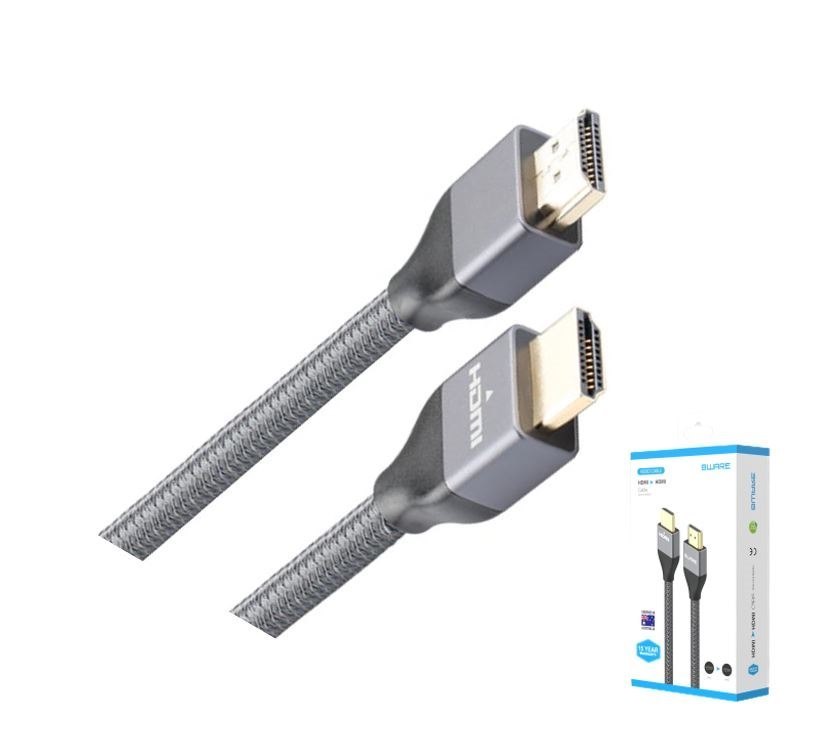 8Ware Premium Hdmi 2.0 Cable 2M Retail Pack 19 Pins Male To Male Uhd 4K HDR High Speed Ethernet Arc Gold Plated For TV Xbox One PS5 PS4 Laptop Monitor