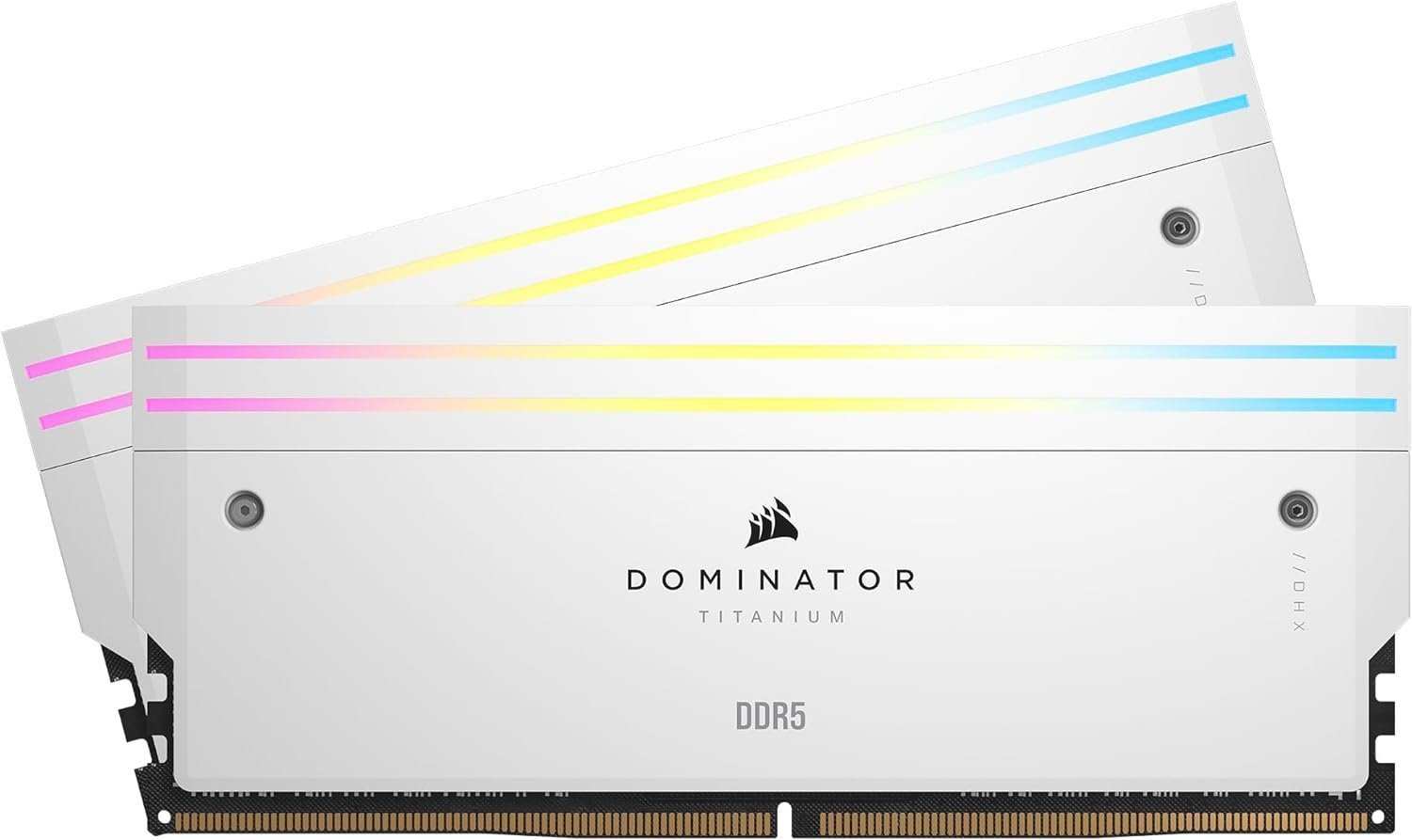 Corsair Dominator® Titanium RGB 64GB (2x32GB) DDR5 Dram 6400MT/s CL32 Intel XMP Memory Kit — White