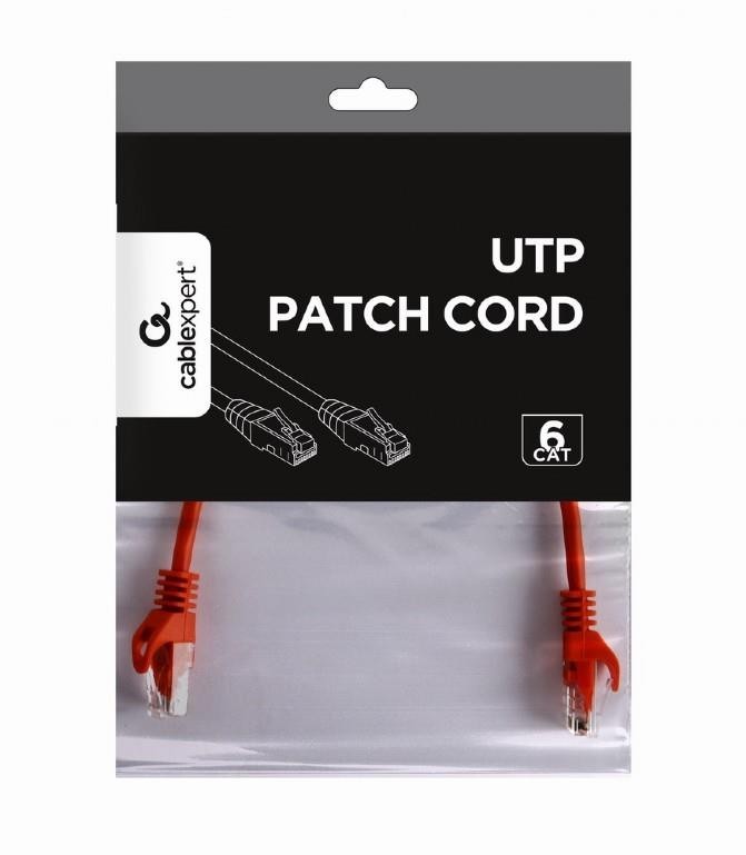 PATCH CABLE CAT6 UTP 0.25M RED PP6U-0.25 M/R GEMBIRD