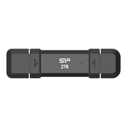 Silicon Power Portable External SSD | DS72 | 500 GB | Usb Type-A/USB Type-C 3.2 Gen 2 | Black