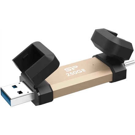 Silicon Power DS72 | 250 GB | Usb Type-A/USB Type-C 3.2 Gen 2 | Gold