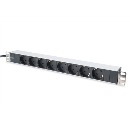 Digitus | Aluminum Outlet Strip With 8 Safety Outlets | DN-95401 | Sockets Quantity 8