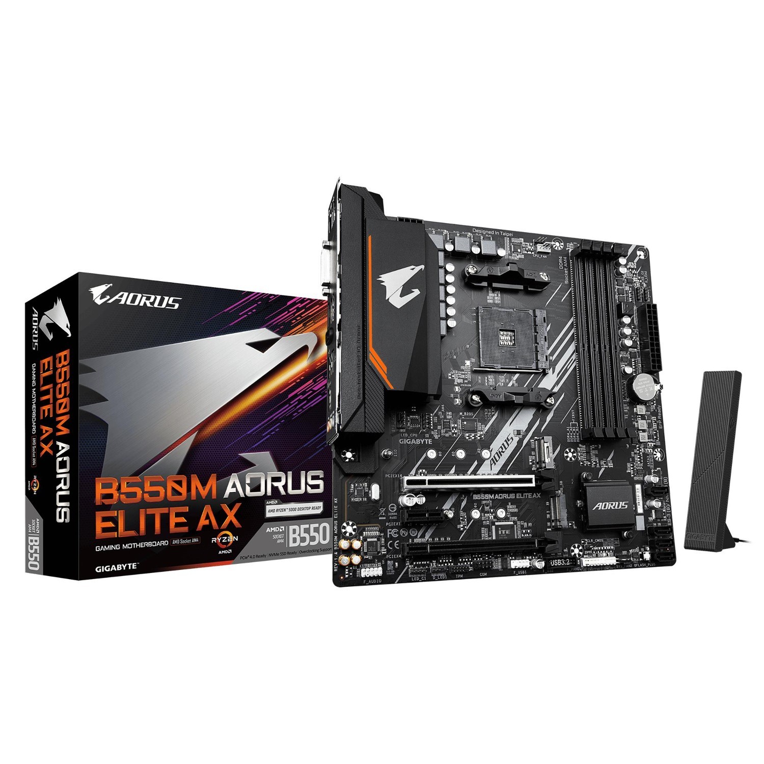 Gigabyte Mainboard|GIGABYTE|AMD B550|Socket AM4|micro Atx|Ram DDR4-SDRAM|4xSlots|Wi-Fi Yes|Bluetooth Yes|2xNumber Of M.2 (M) Slot