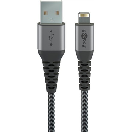 Goobay | Lightning To Usb-A Textile Cable With Metal Plugs | 49268 | Usb-A To Lightning