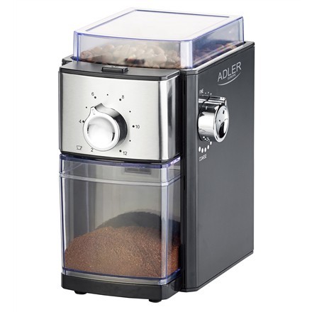 Adler | Coffee Grinder | Ad 4448 | 300 W | Coffee Beans Capacity 250 G | Number Of Cups 12 Per Container PC(S) | Black