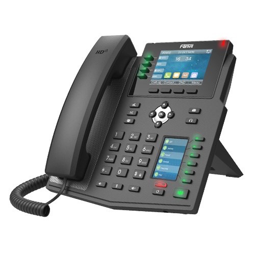 Fanvil X5u - 16 Line Ip Phone, 3.5" 480 X 320 Color LCD + 2.4" Color LCD, 30 X DSS Key, Build In BT, Dual 1000Mbps Eth Port ( 2 Year Warranty )