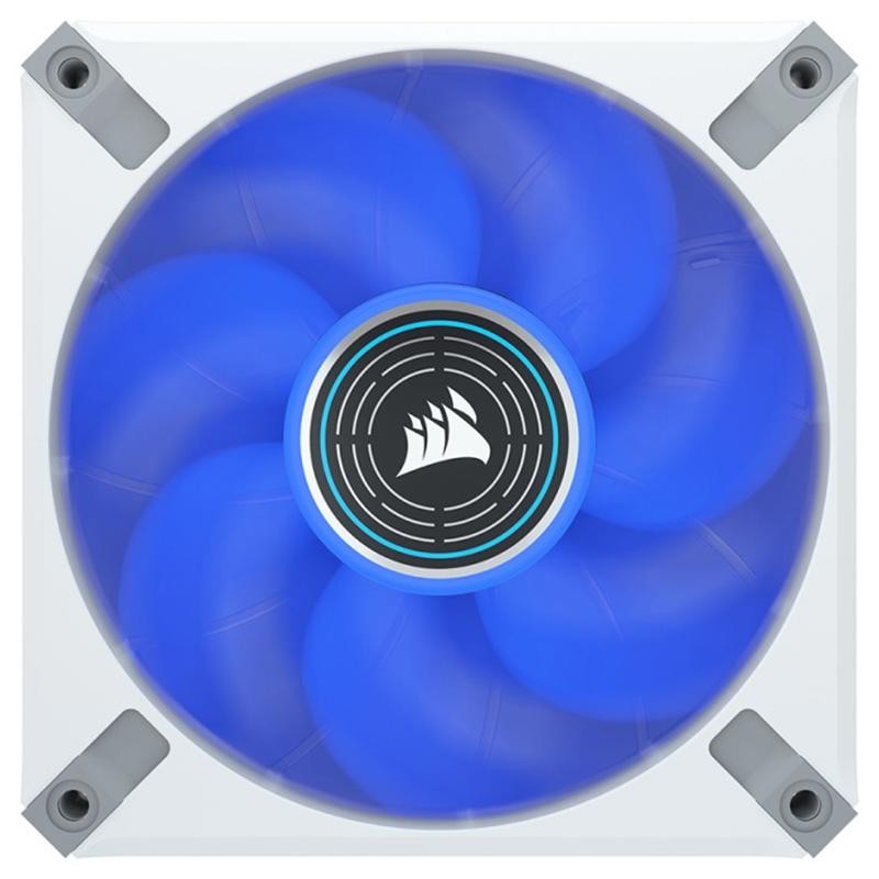 Corsair ML Elite Series, ML120 Led Elite White, 120MM Magnetic Levitation Blue Led Fan With AirGuide, Single Pack