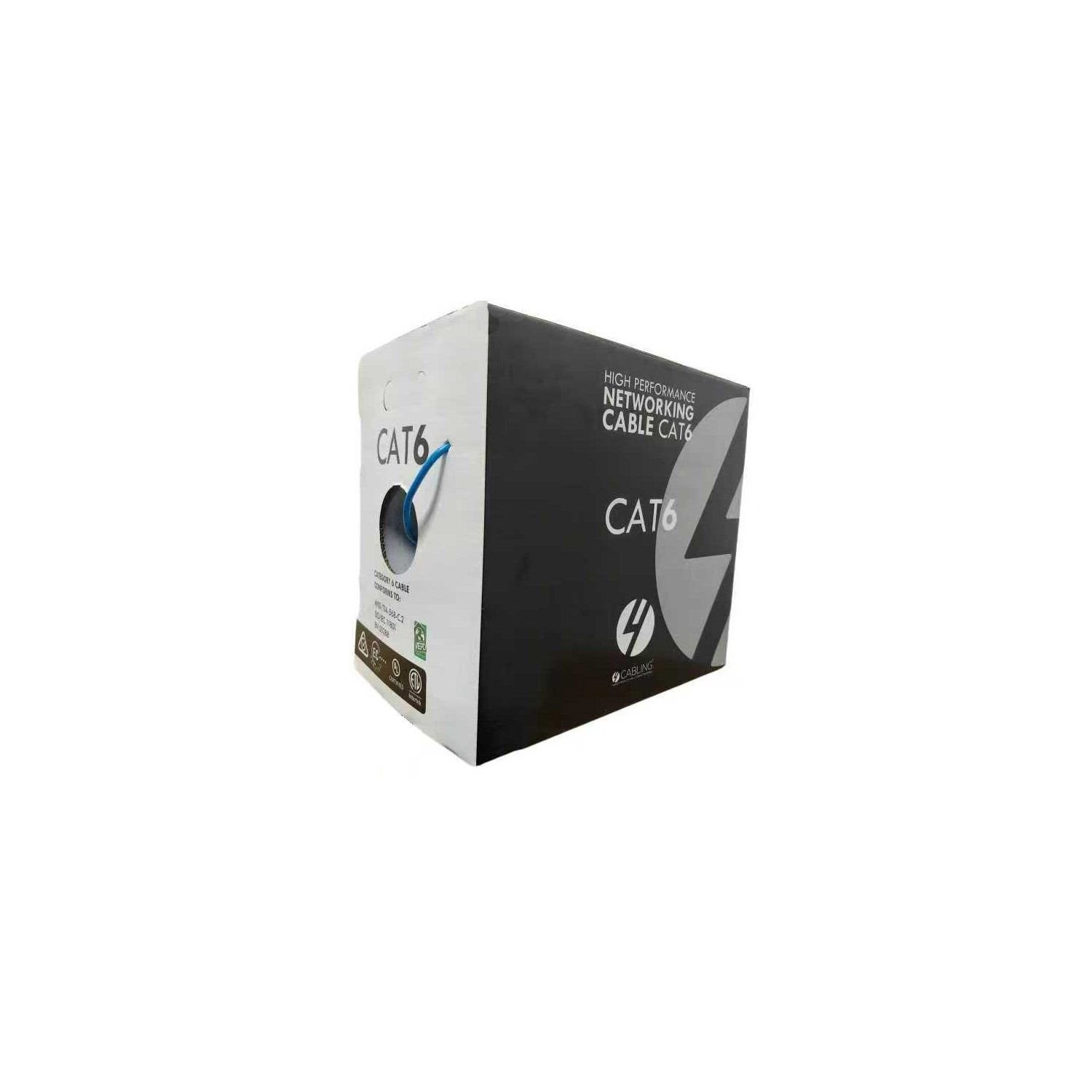 4Cabling 4C | 305M Cat6 Blue Utp Solid Cable Roll, 250MHz, 24AWGx4P. External O.D. 4.9MM PVC Cable Roll In A Reelex Ii Pull Box