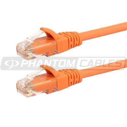 Orange - 10ft  RJ45 Cat6 550MHz Molded Patch Cable - Premium Fluke - Patch Cable Certified - CMR Riser Rated