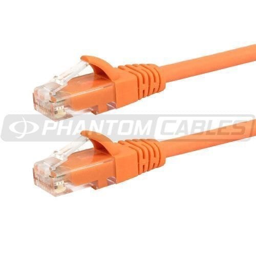 Orange - 8 inch  RJ45 Cat6 550MHz Molded Patch Cable - Premium Fluke - Patch Cable Certified - CMR Riser Rated
