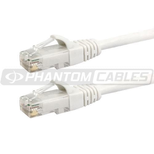 White - 1ft  RJ45 Cat6 550MHz Molded Patch Cable - Premium Fluke - Patch Cable Certified - CMR Riser Rated