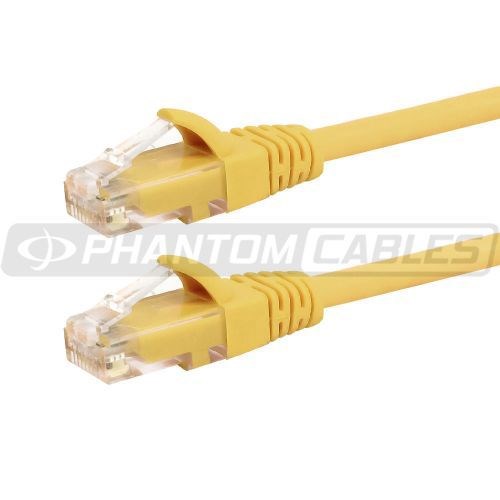 Yellow - 8 inch  RJ45 Cat6 550MHz Molded Patch Cable - Premium Fluke - Patch Cable Certified - CMR Riser Rated