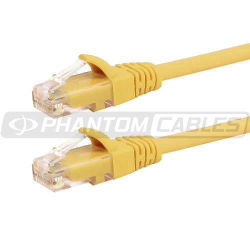 Yellow - 1ft  RJ45 Cat6 550MHz Molded Patch Cable - Premium Fluke - Patch Cable Certified - CMR Riser Rated