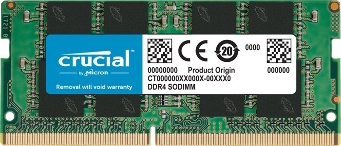 Micron Crucial DDR4 8GB 3200Mhz (PC-25600) CL22 SR X8 Unbuffered Non-ECC Sodimm 260Pin [Ct8g4sfra32a]