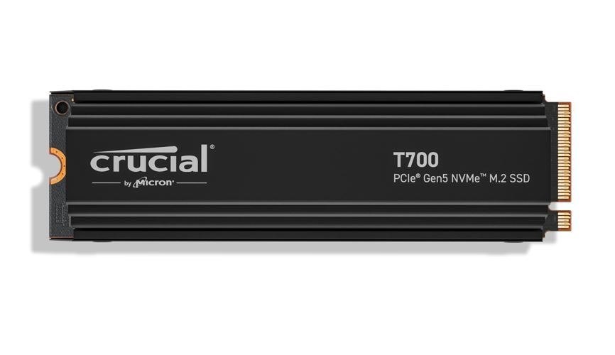 Crucial T700 4TB Gen5 NVMe SSD Heatsink - 12400/11800MB/s R/W 2400TBW 1500K IOPs 1.5M HRS MTTF With DirectStorage For Intel 13TH Gen & Amd Ryzen 7000